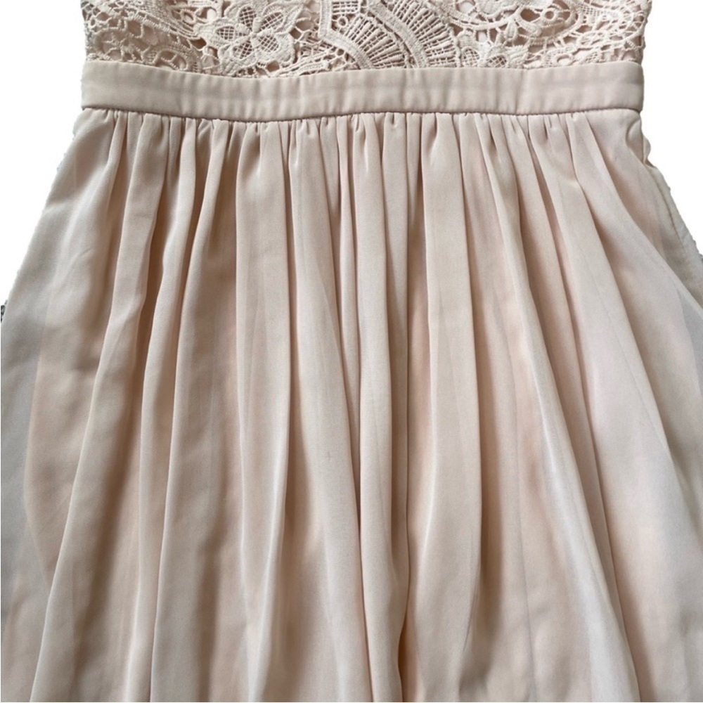 Lulus Blush Lace Skater Dress, M - Picture 13 of 14